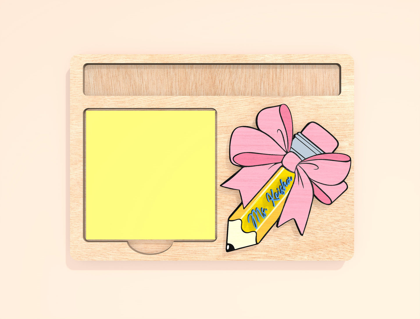 Personalized Teacher Sticky Note Holder SVG Bundle Laser Cut File for Glowforge