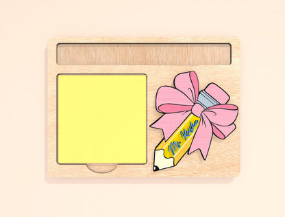 Personalized Teacher Sticky Note Holder SVG Bundle Laser Cut File for Glowforge