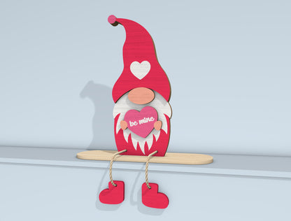 Valentine Gnome Shelf Sitter Laser Cut File | Love Gnome Bundle | Cute Wooden Decor | Glowforge, xTool, LightBurn, etc.