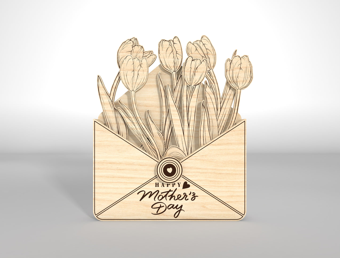 Mother's Day Gift Card Holder SVG Floral Envelope for Glowforge