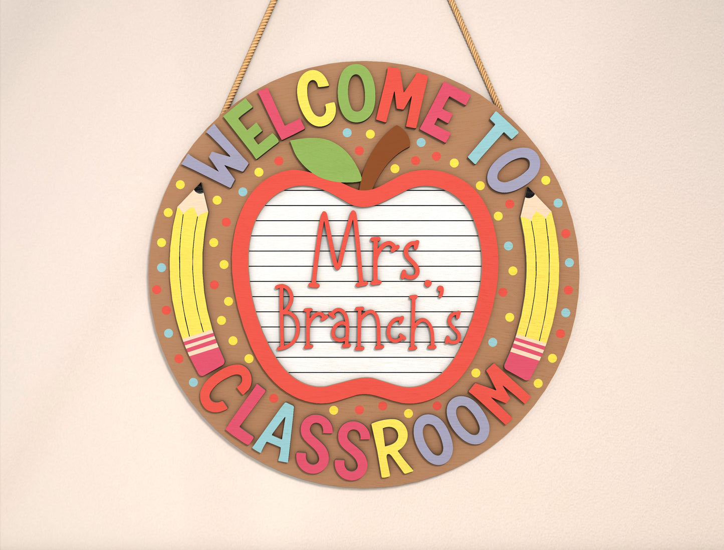 Welcome Classroom Door Sign SVG Laser Cut File for xTool and Glowforge