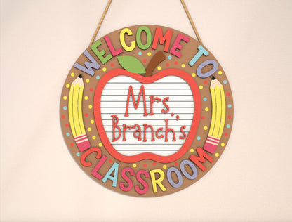 Welcome Classroom Door Sign SVG Laser Cut File for xTool and Glowforge