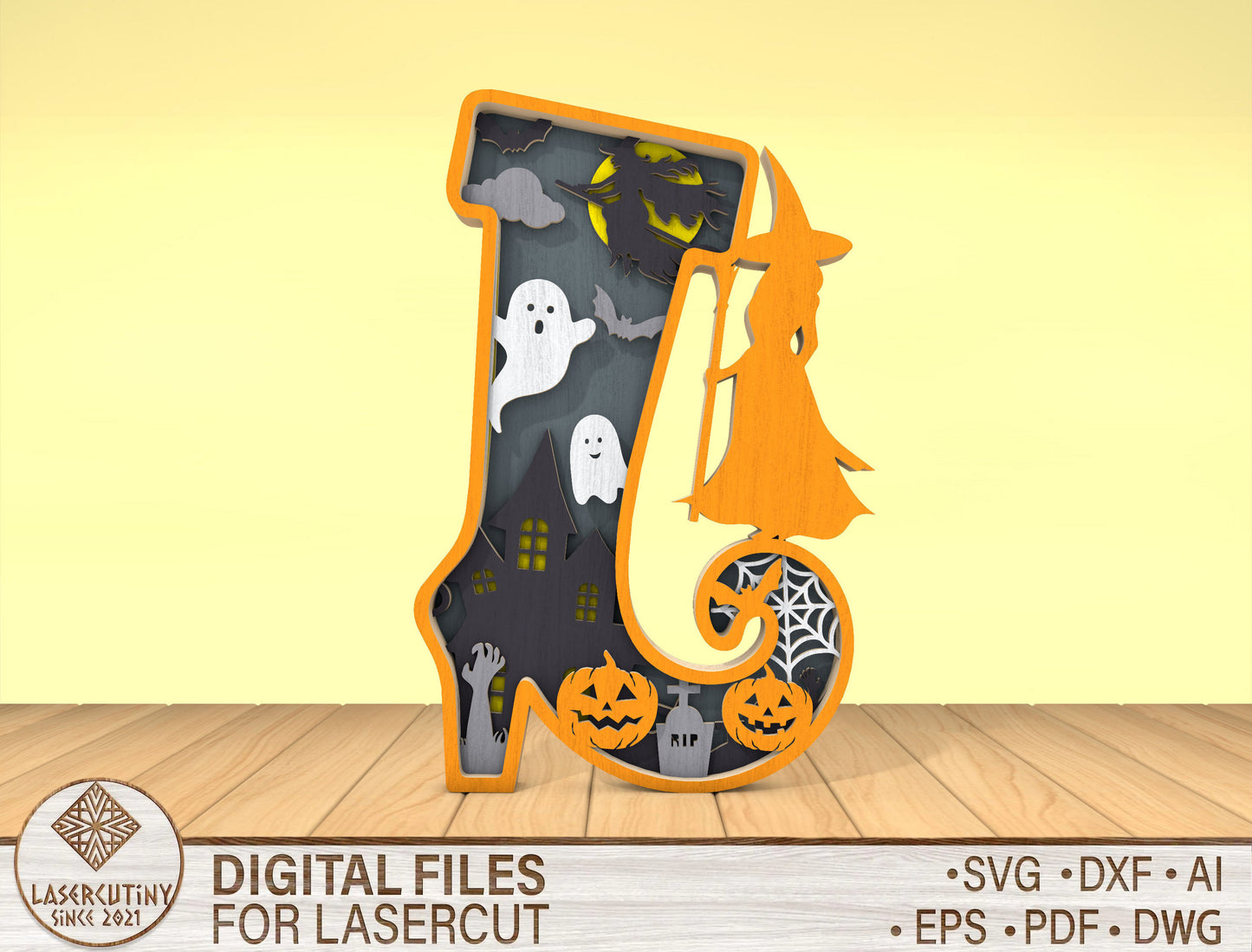 Halloween Witch Shoes Multilayer SVG 10 Inch for xTool LightBurn