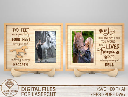 Horse Memorial Tabletop Frame SVG Photo Frame Laser Cut File for LightBurn and xTool