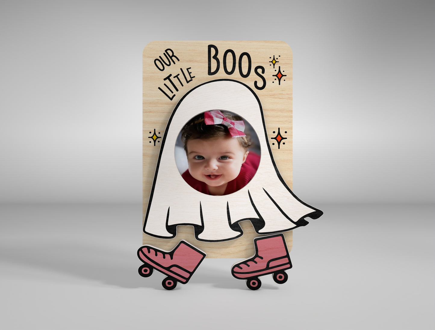 Halloween Ghost Fridge Magnet Photo Frame SVG Bundle for Glowforge xTool LightBurn