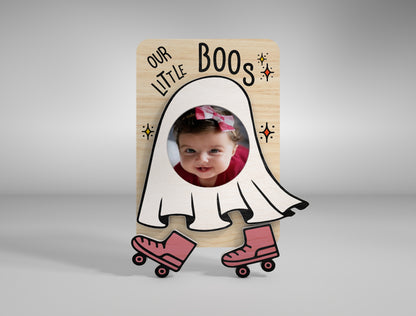 Halloween Ghost Fridge Magnet Photo Frame SVG Bundle for Glowforge xTool LightBurn