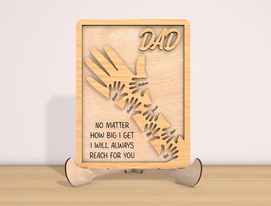 Dad Holding Hands Sign SVG for Glowforge and xTool