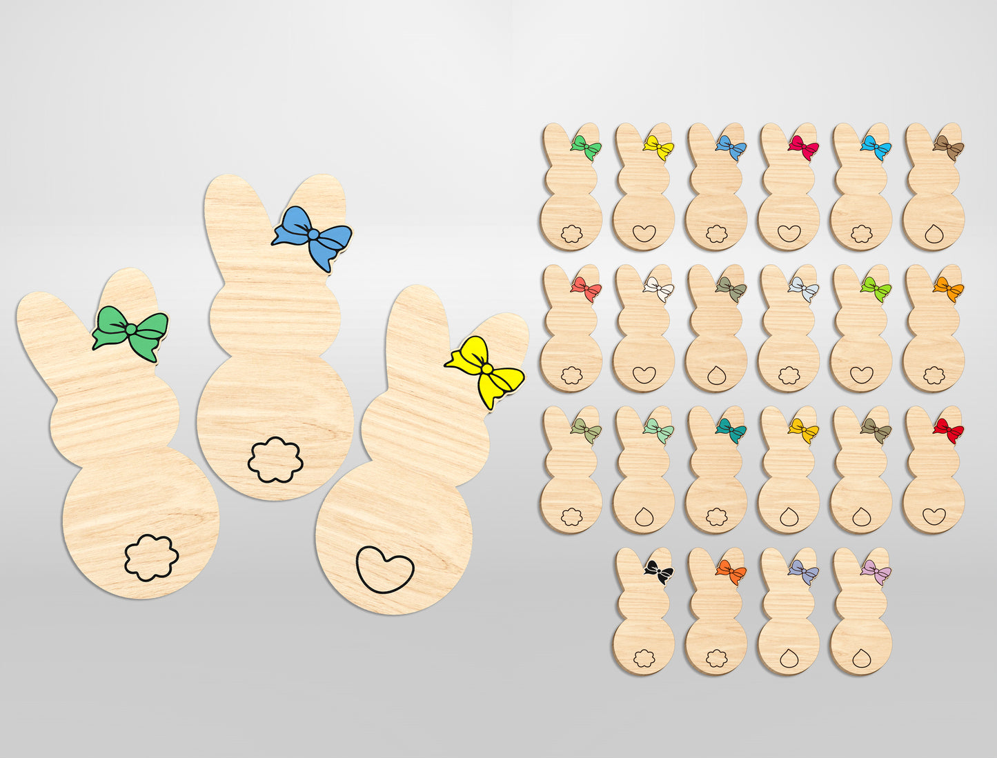Easter Bunny Tokens SVG Reward Activity Token Set for LightBurn and Glowforge