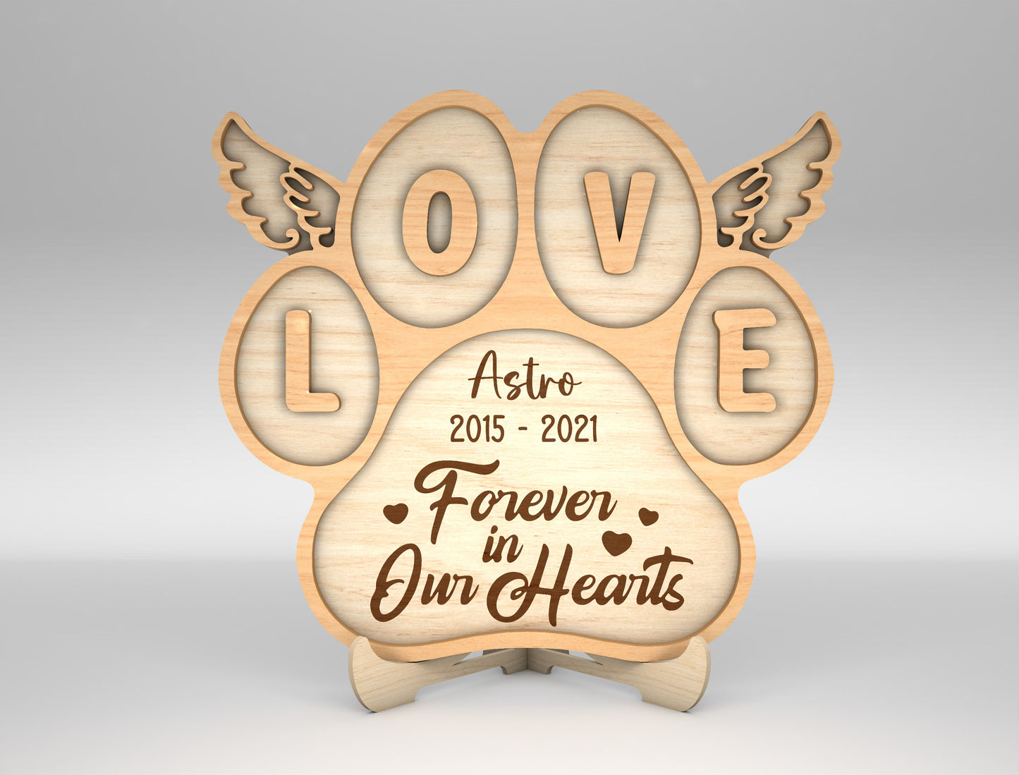 Pet Memorial Tabletop Sign SVG Laser Cut File for Glowforge