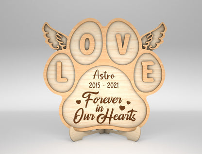 Pet Memorial Tabletop Sign SVG Laser Cut File for Glowforge