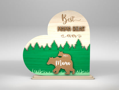 Best Mama Bear Forest Family Sign SVG for Glowforge and xTool