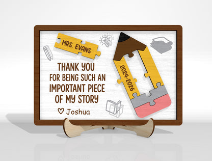 Teacher Puzzle Tabletop Sign SVG Bundle Laser Cut File for Glowforge and xTool