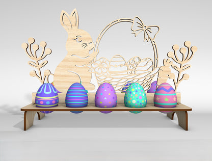 Easter Egg Holder Stand SVG Bunny Chick Display Rack for LightBurn and xTool