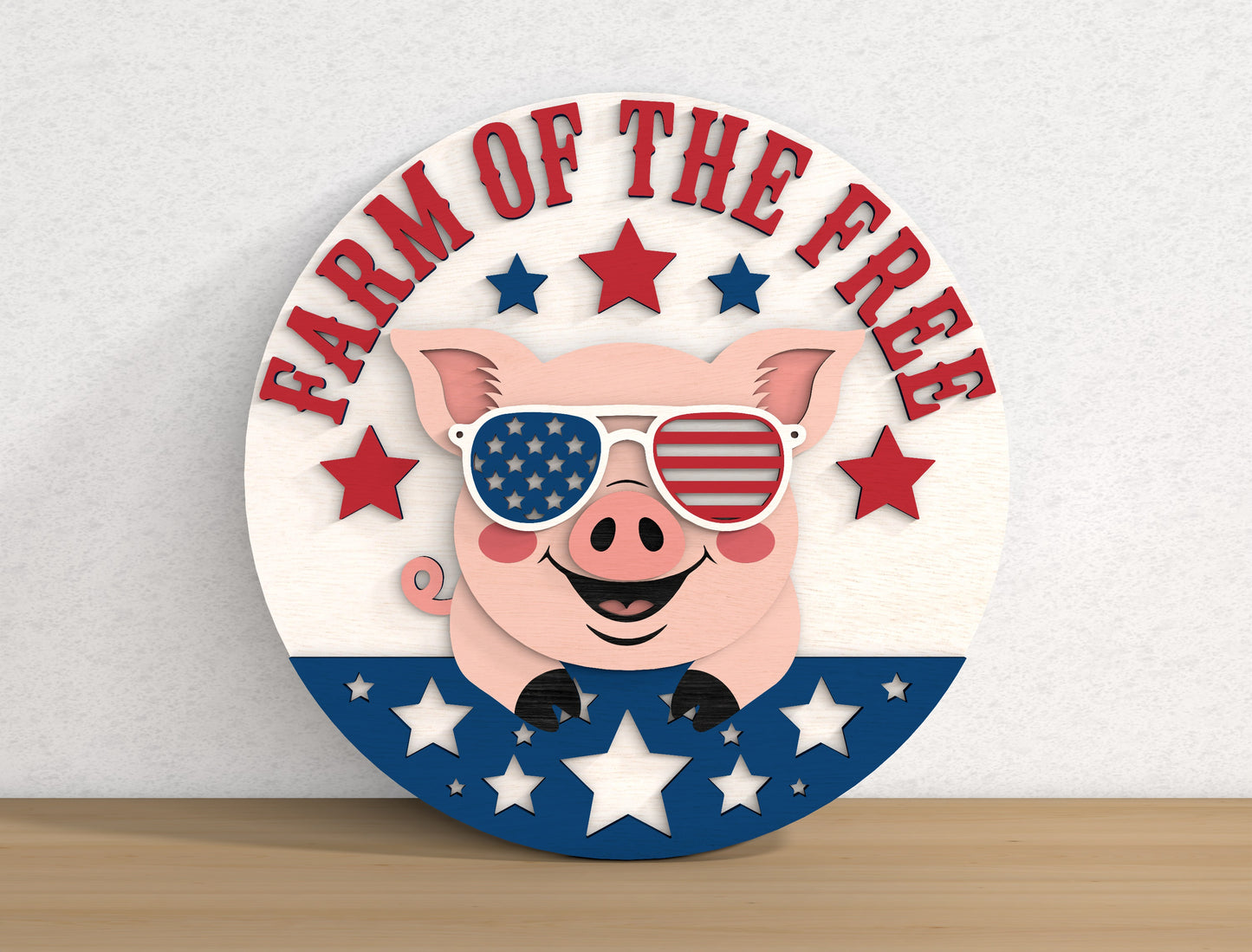 Patriotic Animal Door Hanger SVG Bundle for Glowforge