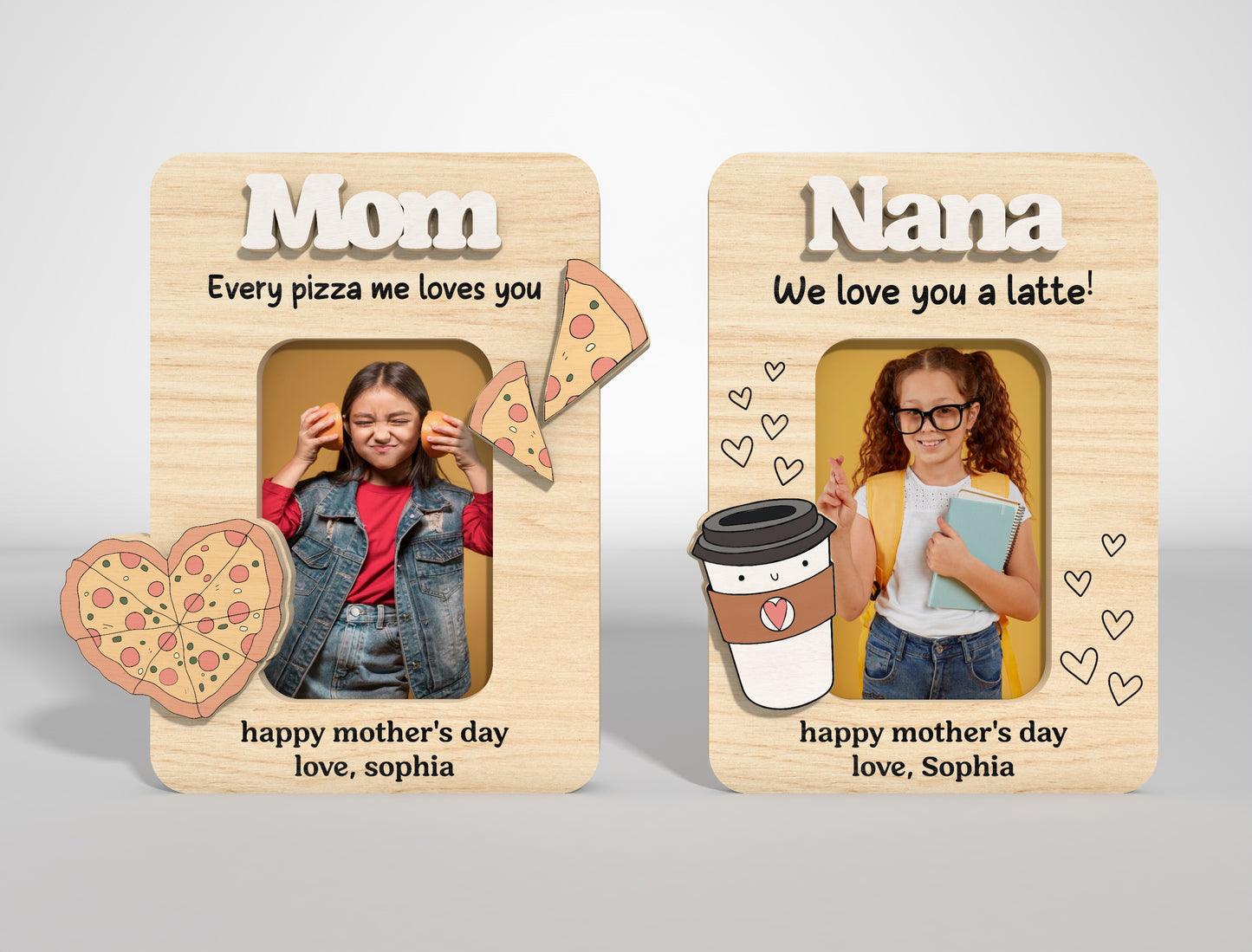Cute Mom Photo Magnet SVG Pizza Quote Bundle for Glowforge and xTool