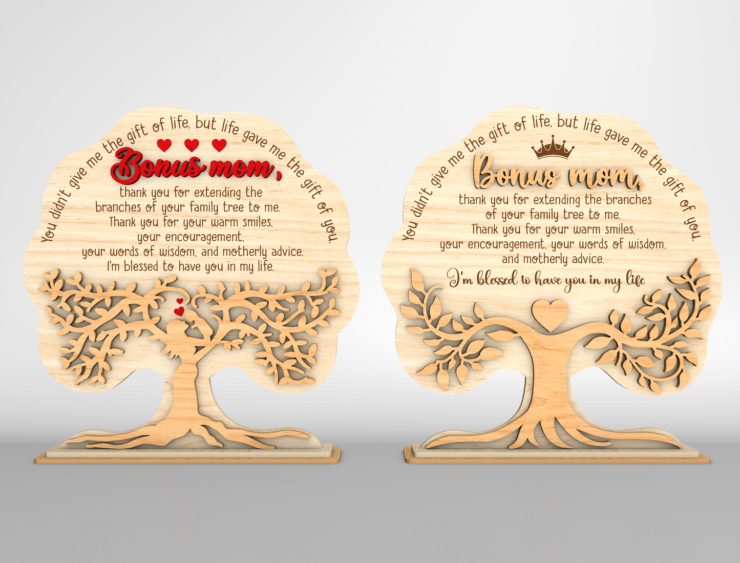 Bonus Mom Tree Quote Sign SVG Bundle for Glowforge and xTool