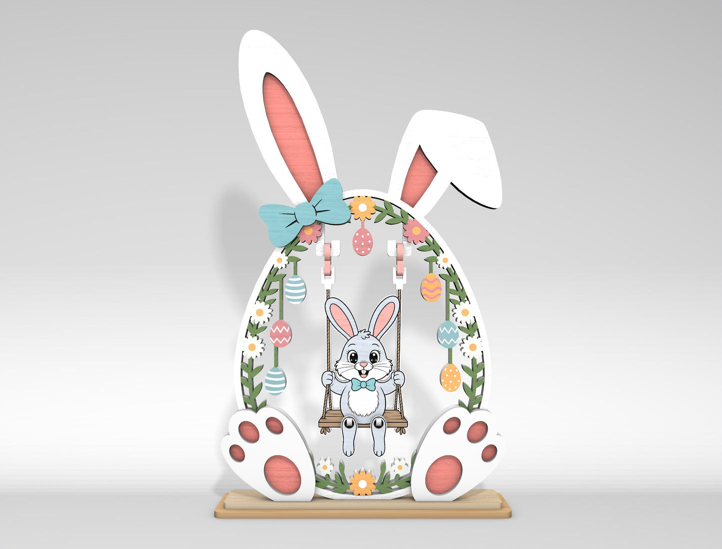 Easter Bunny Swing Set SVG 2 Designs Laser Cut for LightBurn and Glowforge