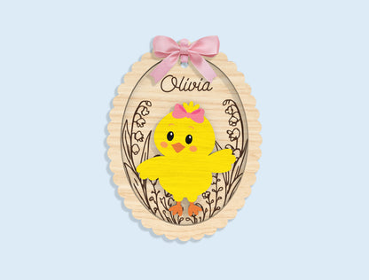 Personalized Bunny Chick Ornament SVG Bundle 16 Designs for Glowforge