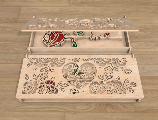 Rose Gift Box SVG Bundle Mother's Day Floral Keepsake for Glowforge