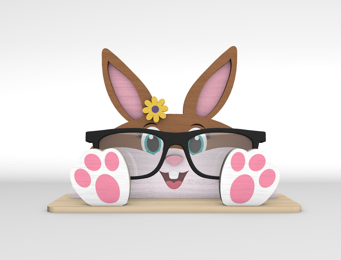 Easter Bunny Glasses Holder SVG Bundle Wooden Desk 5 Designs for LightBurn