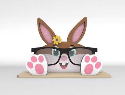 Easter Bunny Glasses Holder SVG Bundle Wooden Desk 5 Designs for LightBurn