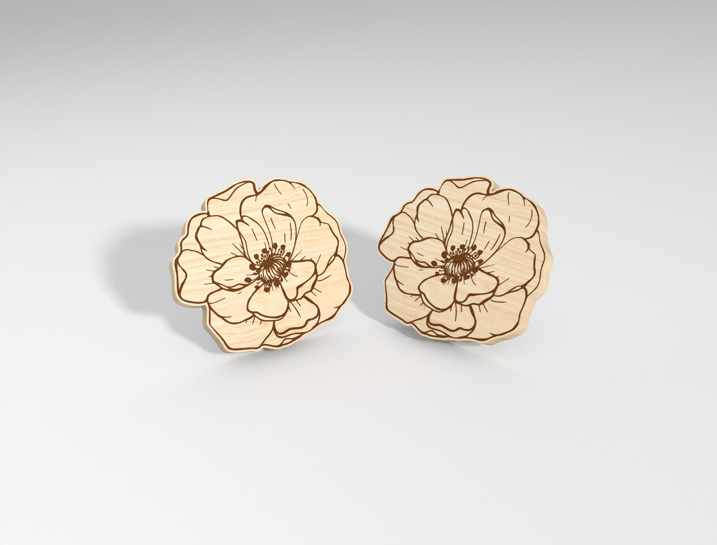 Flower Stud Earring SVG Bundle Minimal Floral for Glowforge and xTool