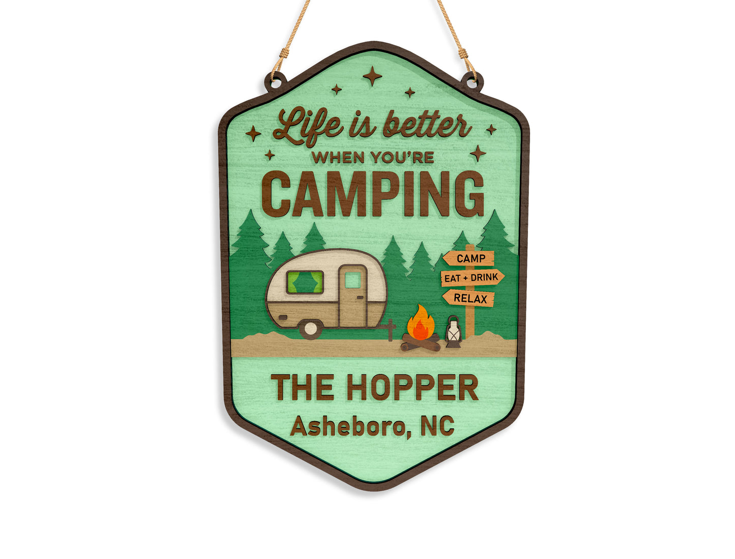 Camping Sign SVG Bundle “Home Is Where We Park It” for Glowforge