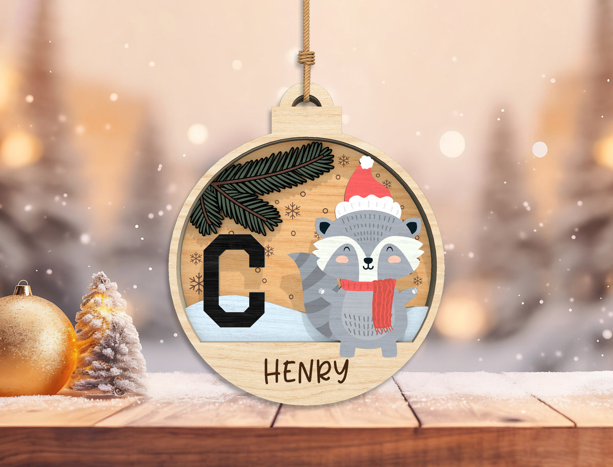 Personalized Christmas Alphabet Ornament SVG Laser Cut File 2