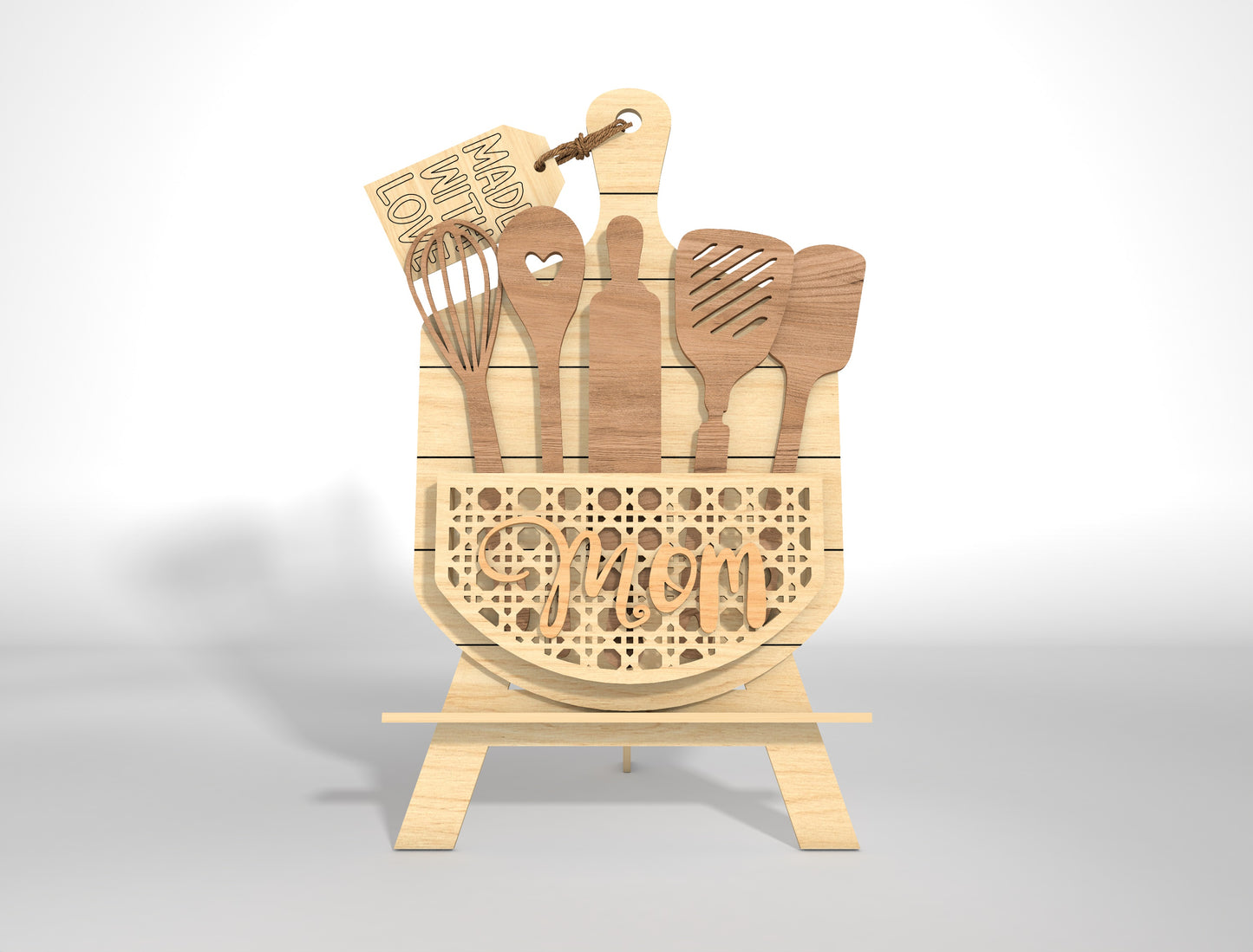 Cutting Board Mom Flower Holder SVG Bundle for Glowforge and xTool