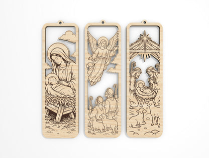 Christmas Nativity Bookmark SVG Bundle Christian Laser Cut Files