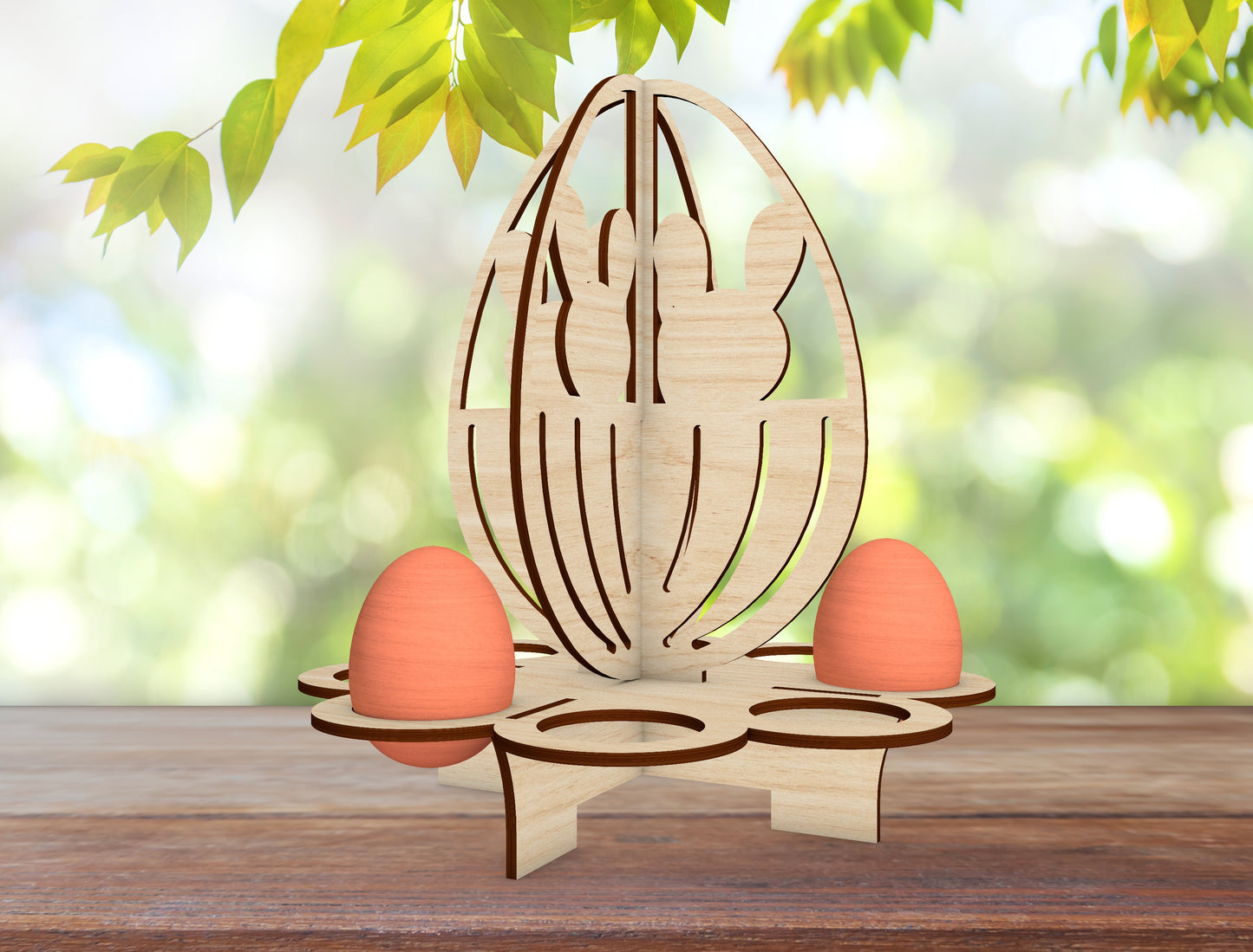 Easter Egg Holder Basket Stand SVG Bunny Floral Design for Glowforge and xTool