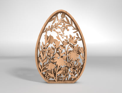 Floral Easter Egg Ornament Set SVG Spring 7 Designs for Glowforge and xTool