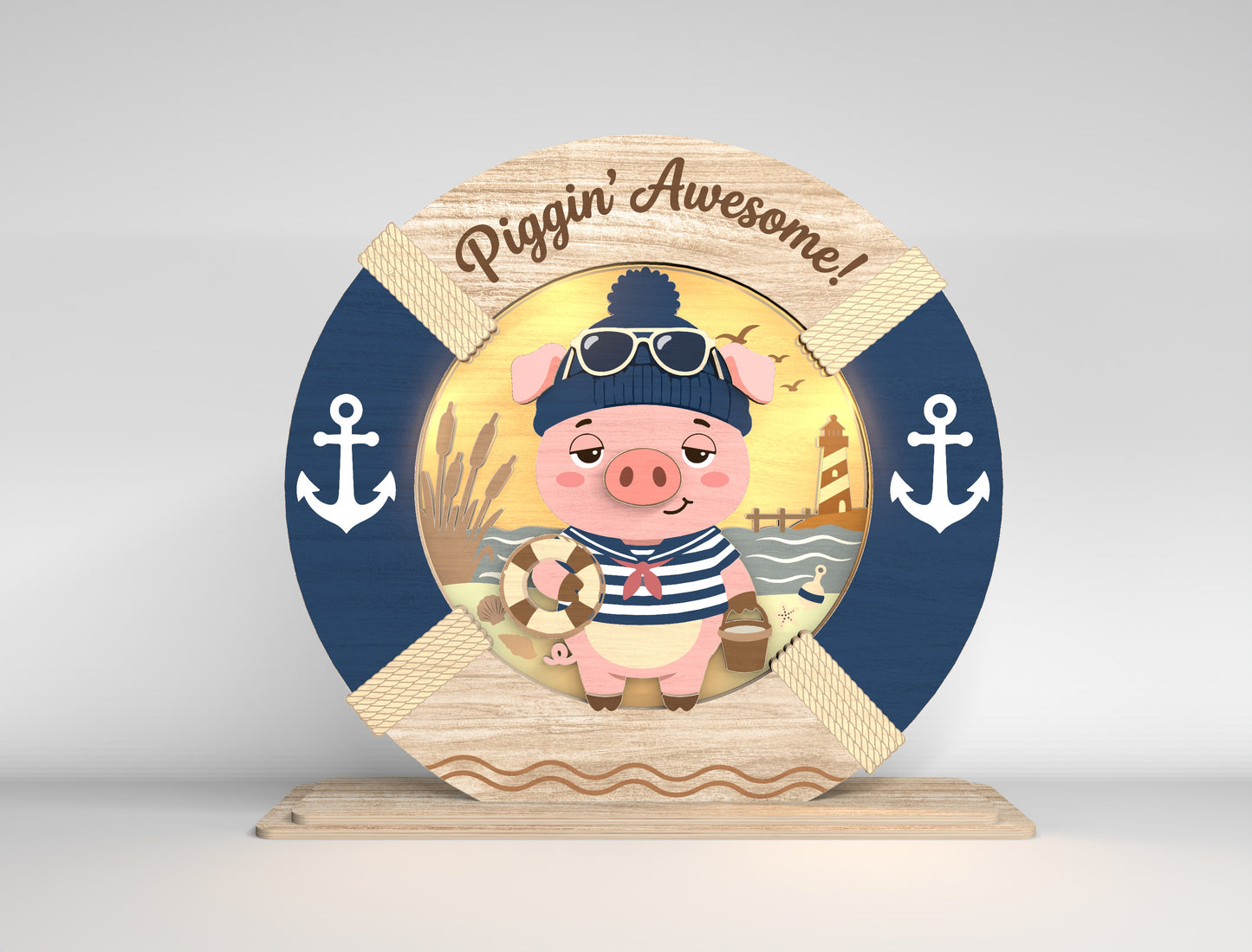 Nautical Animal Lamp SVG Bundle Laser Cut Decorative Light Files