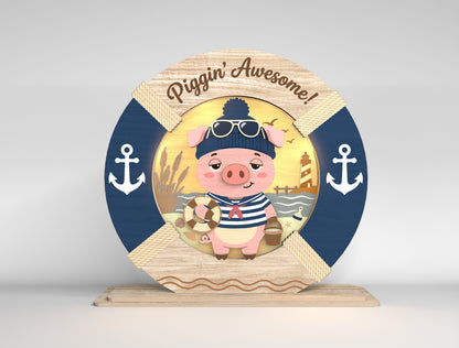 Nautical Animal Lamp SVG Bundle Laser Cut Decorative Light Files