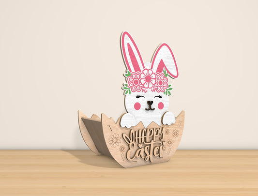 Easter Bunny Basket SVG Bundle Cute Floral 8 Designs for Glowforge and xTool