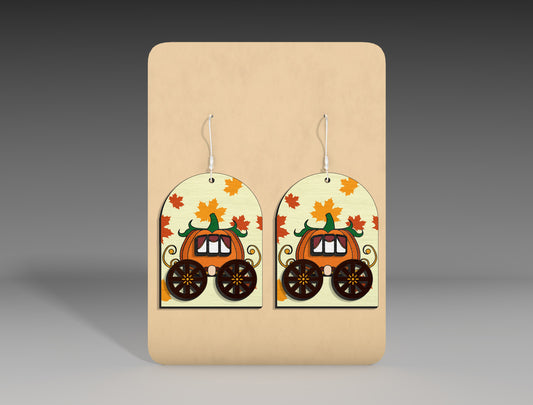 Fall Pumpkin Truck Earrings SVG Bundle 3 Designs for LightBurn xTool