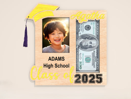 Graduation Money Holder Photo Frame SVG for xTool and Glowforge
