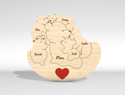 Custom Name Mama Bear Puzzle Sign SVG for xTool and LightBurn