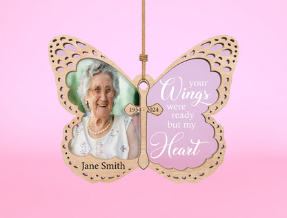 Butterfly Memorial Photo Ornament SVG Laser Cut File for Glowforge