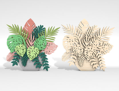 Multilayer Tropical Plant SVG Laser Cut File for Glowforge and LightBurn