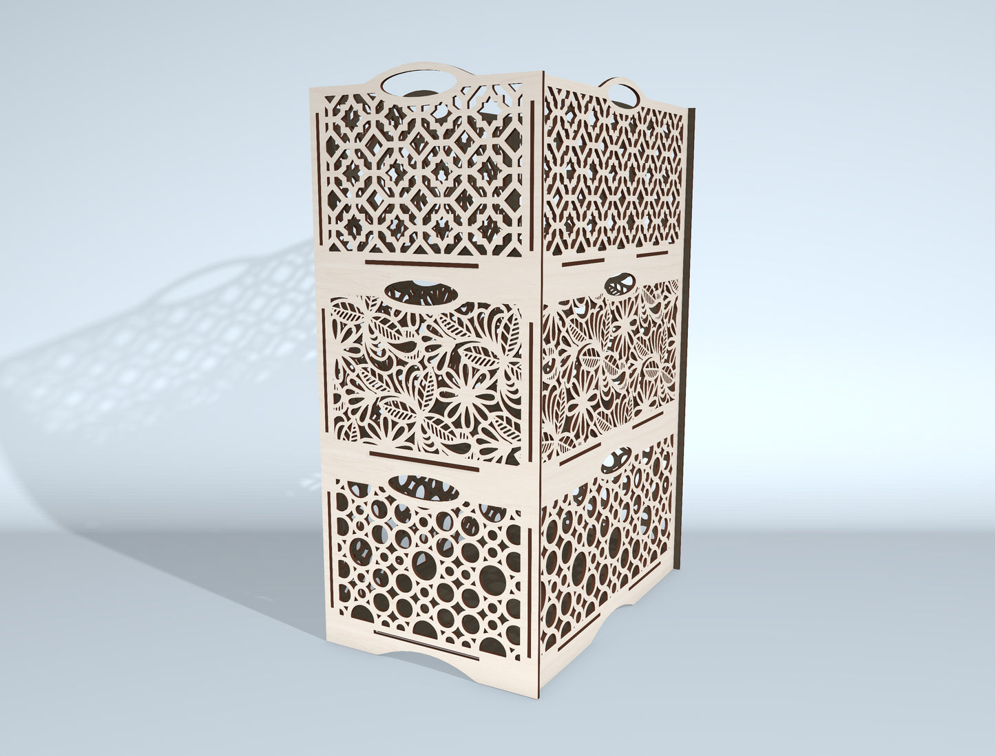 Wooden Laundry Hamper SVG Bundle for Glowforge and LightBurn