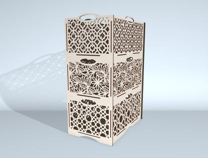 Wooden Laundry Hamper SVG Bundle for Glowforge and LightBurn