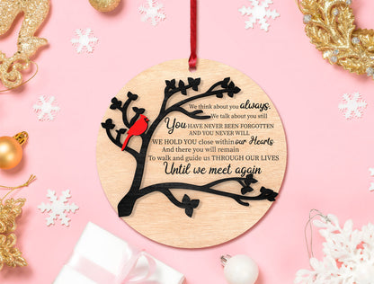Cardinal Tree Branch Ornament SVG Laser Cut File for Glowforge and xTool