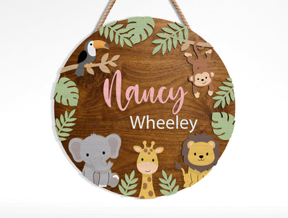 Safari Name Sign SVG Bundle Laser Cut File for Glowforge and xTool