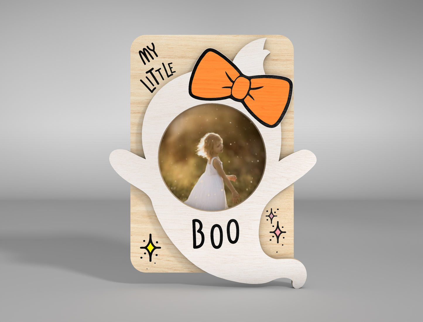 Halloween Fridge Magnet SVG Bundle for LightBurn Glowforge xTool Ghost Photo Frame 4 Designs