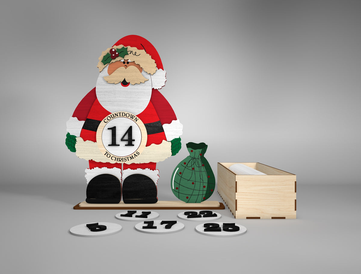 Standing Countdown Santa SVG 2