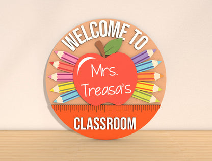 Teacher Apple Door Sign SVG Bundle Laser Cut File for Glowforge and xTool