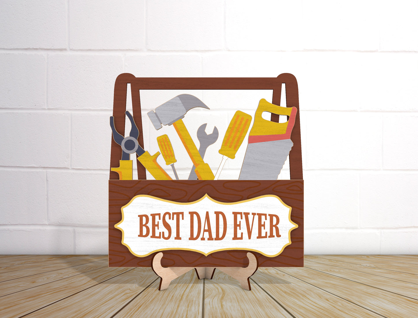 Best Dad Ever Toolbox Sign SVG Laser Cut File for Glowforge and LightBurn