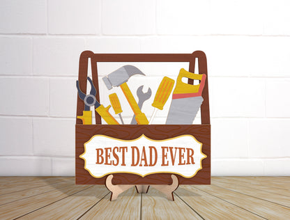 Best Dad Ever Toolbox Sign SVG Laser Cut File for Glowforge and LightBurn