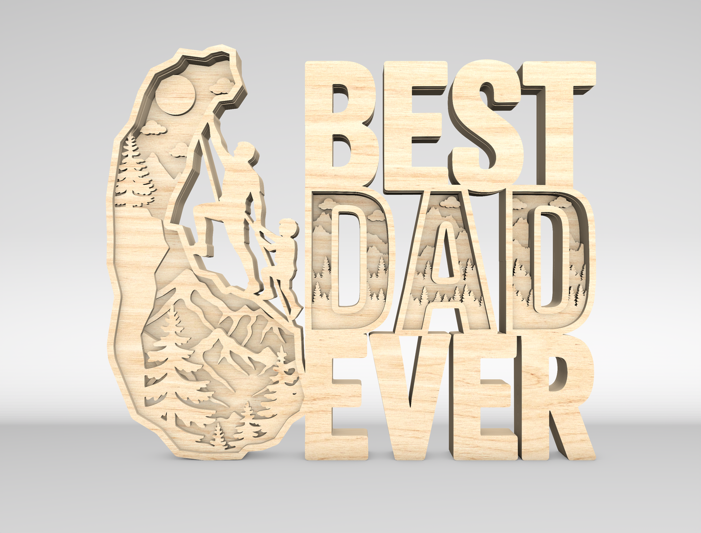 Best Dad Ever Hiking Sign SVG Laser Cut File for xTool and LightBurn
